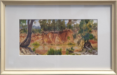 Framed landscape painting