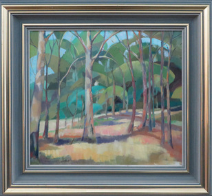 Painting - oil on masonite, David Alexander, Along Creswick Road, c1965