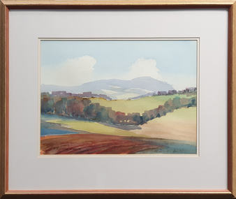 Painting - Watercolour, David Alexander, 'Mt Buninyong in Autumn' by David Alexander, 2001, 2001