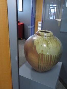 Large wood fired ceramic urn