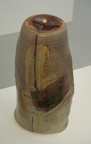 Ceramic - Artwork - Ceramics, Salt Glazed Tall Lidded Pot by Sandra Johnstone, c1985