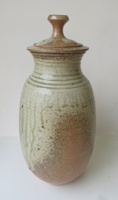 Ceramic - Artwork - Ceramics, Woodfired Lidded Jar by Stewart Scambler, c1986