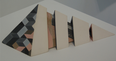 Ceramic - Artwork - Ceramics, "Four Part Triangular Form' by Kingsley Marks, 1984, c1984