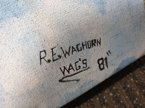 Artists signature "R.E. Waghorn Wag's 81"