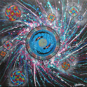 Painting - Artwork, Troy Firebrace, 'A Galaxy Swirl' by Troy Firebrace, 2015