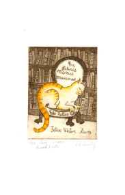 Bookplate - Etching, Pat Rowley, 'Big Mac's Bookplate' by Pat Rowley, 2001