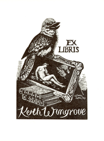 Work on paper - Artwork - Bookplate, Lindsay, Lionel, Bookplate for Keith Wingrove by Lionel Lindsay