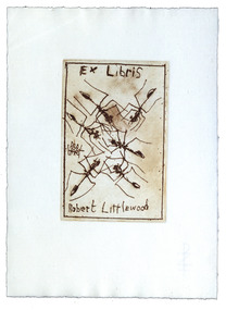Work on paper - Bookplate, Hart, Pro, Bookplate for Robert Littlewood by Pro Hart, 1999