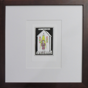 Work on paper - Artwork - Bookplate, Ex Libris Fr Bob McGuire