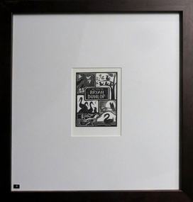 Work on paper - Artwork - Bookplate, 'Ex Libris Brian Dunlop' by Irena Sibley, 2006