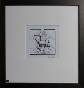 Artwork - Bookplate, Ben Martineau, Ex Libris Ben Martineau