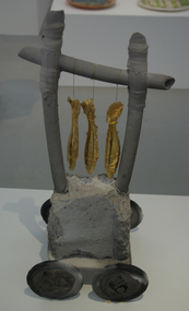 Ceramic - Artwork - watercolour, Three Gold Fish Hanging by Chris Headley