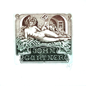 Work on paper - Artwork - Bookplate, 'Ex Libris Bookplate John Gartner'