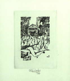 Work on paper - Bookplate, 'John Zelma'