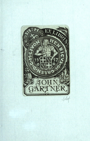 Bookplate, 'Ex Libris John Gartner'