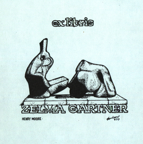 Bookplate, 'Ex Libris Zelma Gartner'
