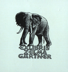 Bookplate, 'Ex Libris Zelma Gartner'