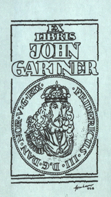 Bookplate, 'Ex Libris John Gartner'