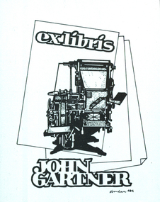 Bookplate, 'Ex Libris John Gartner'