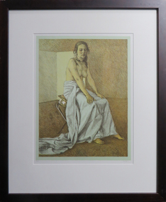 Artwork - Lithograph, 'Seated Nude' by Brian Dunlop, 1985