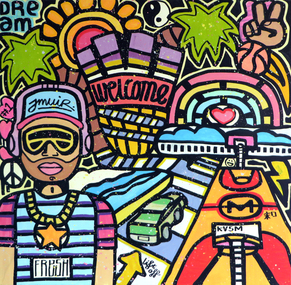 An art image influenced graffiti art and stenciling