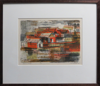 Work on paper - Artwork - Printmaking, Jack, Kenneth, 'Papuan Village' by Kenneth Jack, 1962