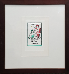 Work on paper - Artwork - bookplate, Ex Libris Irena Sibley, not dated