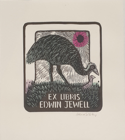 Work on paper - Bookplate, ‘Ex Libris Edwin Jewell’ by Irena Sibley