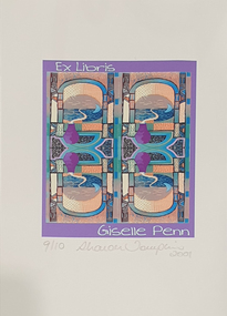 Work on paper - Bookplate, 'Ex Libris Giselle Penn'