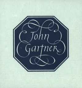 Bookplate, 'John Gartner'