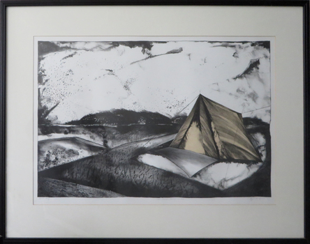 A landscape with tent