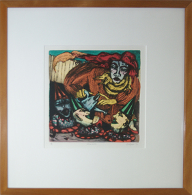 Work on paper - Artwork - Printmaking, Juli Haas, "Nutone Ball" by Juli Haas, 1992