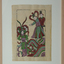 Colored picture of three women surrounded by ribbons
