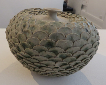 Ceramic, Valerie Marshall, Shingle Style Hand Built Pot by Valerie Marshall, 1985, 1974