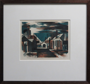 Work on paper - Artwork - Print, "Maldon - Side Street" by Kenneth Jacks, 1960