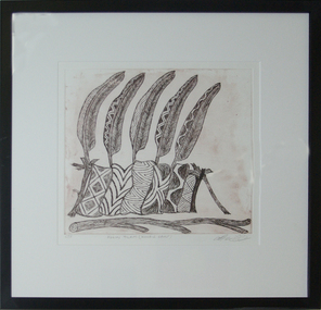 Work on paper - Artwork - Printmaking, 'Kulin Yilam (Koorie Camp)'