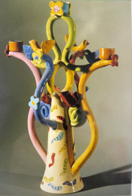 Ceramic, Giuseppe Ranieri, Majolica Candle Holder by Guiseppe Raneri, 1980s