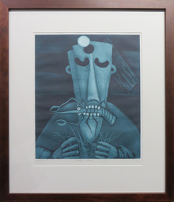 Work on paper, 'Yabbie Eater' by Pro Hart