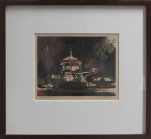 Artwork - Printmaking, 'Walhalla, The Band Stand' by Kenneth Jack, 1960
