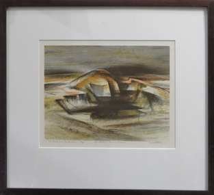 Work on paper - Artwork - Printmaking, Jack, Kenneth, 'Mt Eccles and Crater Lake, No.3 Volcanic Plains of Victoria ' by Kenneth Kack, 1961