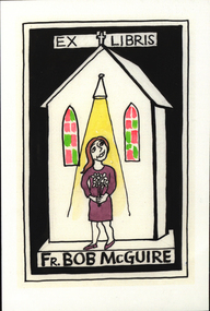 Artwork - bookplate, Andrew Sibley, Bookplate for Fr. Bob McGuire, 2014