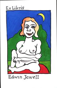 Female Nude sitting outside at night with moon in sky