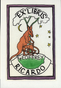 Artwork - bookplate, Andrew Sibley, Bookplate for Geoffrey Ricardo, 2014