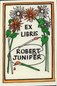 Artwork - bookplate, Andrew Sibley, Bookplate for Robert Juniper, 2014