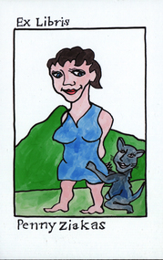 Artwork - bookplate, Andrew Sibley, Bookplate for Penny Ziakas, 2014