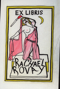 Artwork - bookplate, Ex Libris Rachael Rovay, not dated