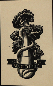 Artwork - bookplate, J.D. Collie, not dated