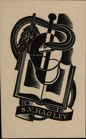 Artwork - bookplate, Alan Jordan, S.V. Hagley, not dated