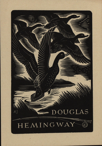 Artwork - bookplate, Alan Jordan, DOUGLAS HEMINGWAY, not dated