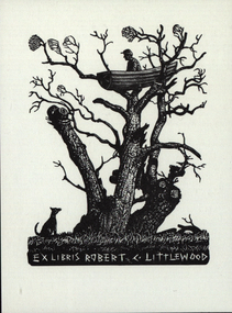 Artwork - bookplate, Ex Libris ROBERT C LITTLEWOOD, not dated
